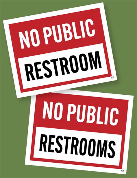 No Public Restroom Signs - 15 FREE Signs | Printabulls