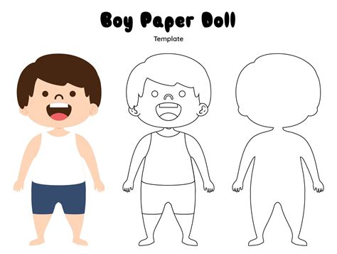 Printable Paper Doll Template - Social Media Template