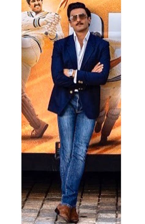Ranveer Singh opts for a smart blazer with his denim jeans as the ...