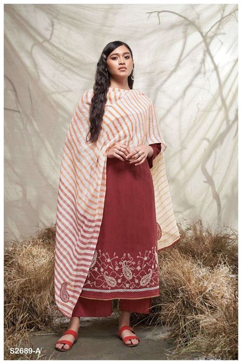 GANGA LEISHA 2689 COTTON FANCY DESIGNER WORK SUITS AT BEST ONLINE RATE ...