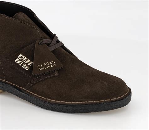 Clarks Originals Clarks Mens Desert Boots Brown Suede - Men’s Boots