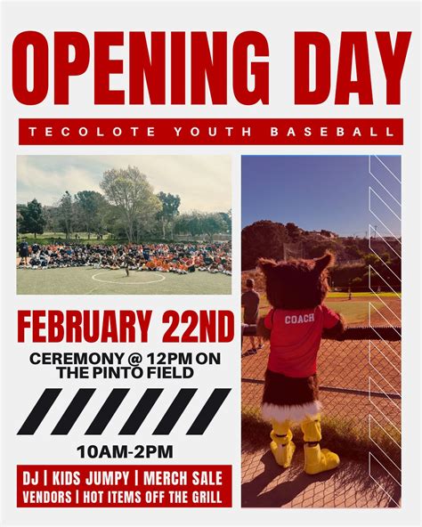 Tecolote Youth Baseball | We are thrilled for Opening Day on Saturday ...