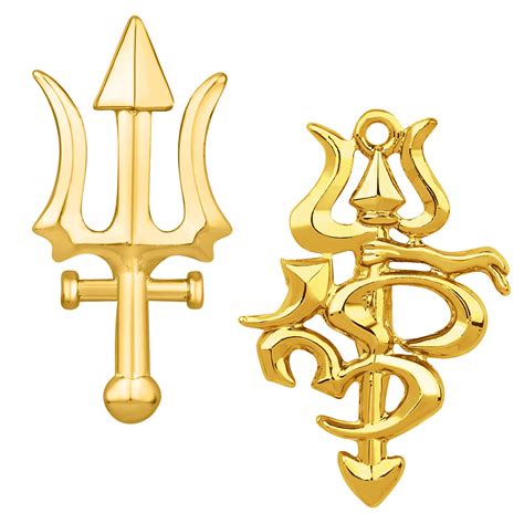 Buy Mahi Combo of Om and Trishul Wedding Brooch/Lapel Pin for Men ...