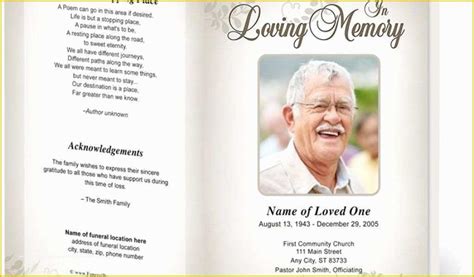 Free Funeral Service Program Template Word Of Free Funeral Program Templates ...