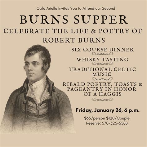 Robert Burns Supper: Ribald Fun in Honor of a Haggis!, Cafe Arielle at ...