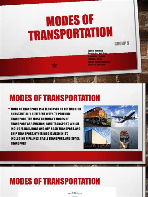 Modes of Transportation FINAL | PDF | Mode Of Transport | Transport