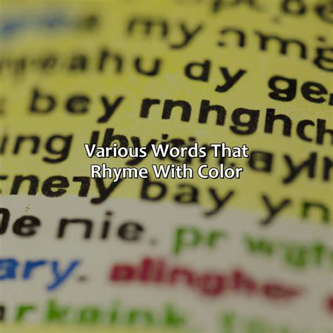 What Rhymes With Color - colorscombo.com