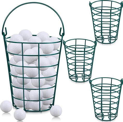 Amazon.com : Jenaai 4 Pcs Green Metal Wire Golf Ball Basket with Handle ...