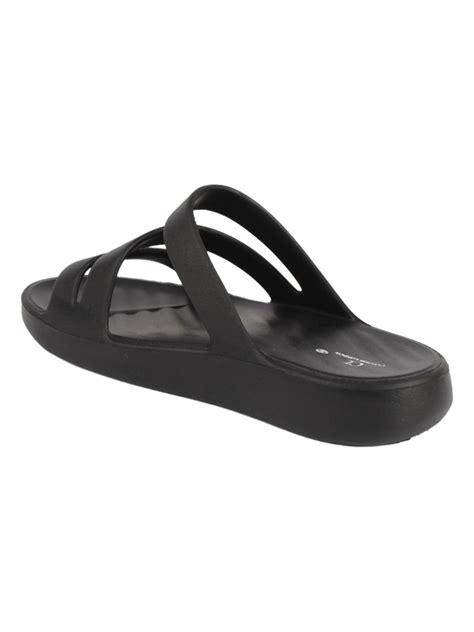 Buy Carlton London Black Eva Round Toe Sandals Online