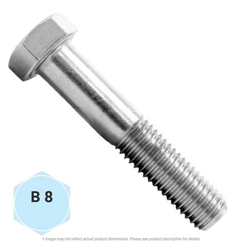 1/2"-13 x 2-1/4" ASTM A193 B8M Heavy Hex Bolts, Stainless Steel ...