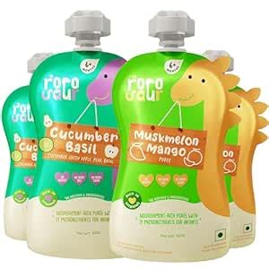 Rorosaur Baby Food Puree Pouch for 6+Months| Ready to Eat Purees made ...