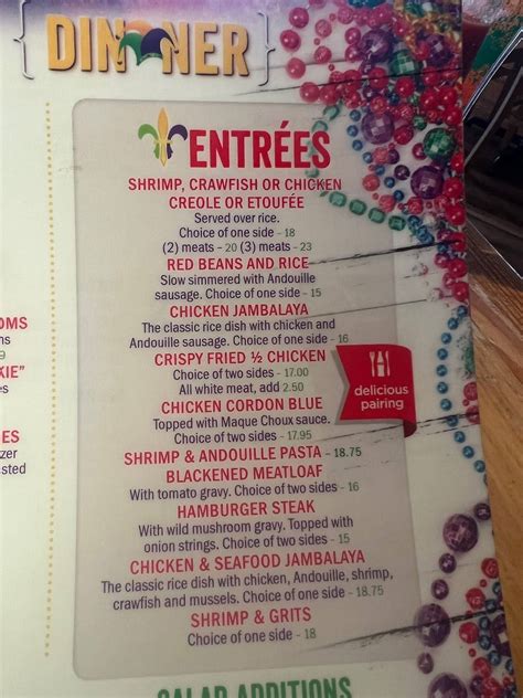 Menu at Cajun Yard Dog, Arboretum restaurant, Charlotte