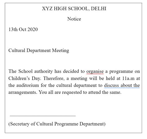 Image result for Notice Writing for Class 12