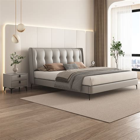 厂家直供北欧实木床1.8米双人床1.5现代简约橡木床卧室家具软靠床-阿里巴巴