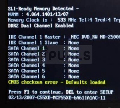 CMOS Checksum Error Defaults Loaded 的图像结果
