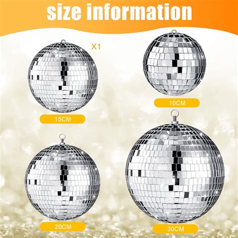 4 pack Large Disco Ball Silver Hanging Disco Balls Reflective Mirror ...