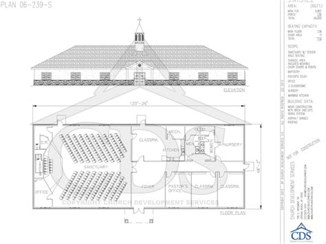 Church Building Design: Floor Plan for a 2-Floor, 3-Level Church