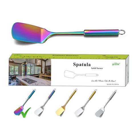 Buy Berglander Spatula, Stainless Steel Rainbow Solid Turner, Colorful ...