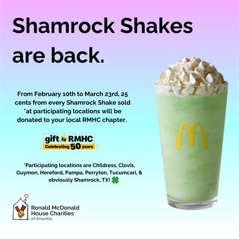 Shamrock Shakes Have Returned! - Ronald McDonald House Charities of ...