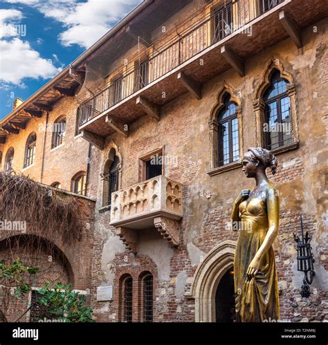 Collage of photos, the bronze statue of Juliet and the Romeo & Juliet ...