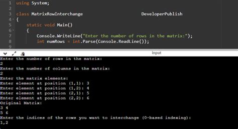 Simple Program Matrix Sample 的图像结果