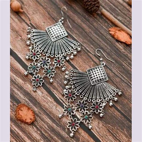 Bevy Pearls Oxidised Plated Dangler Earrings – JewelEMarket