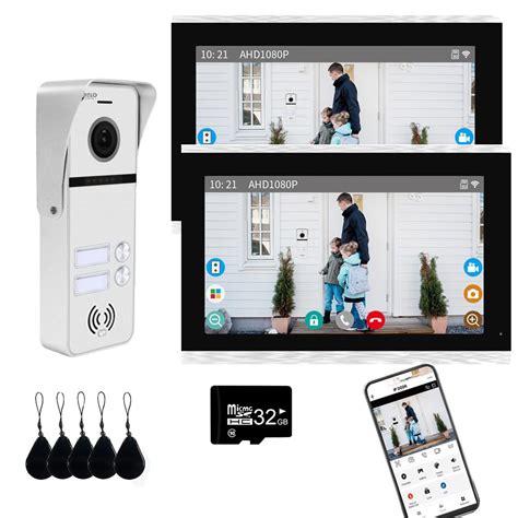 Wireless Video Intercom System Apartment 2 Units 10 Inches Touch ...