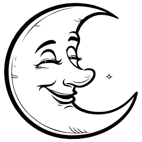 A cartoon face with a face and a half moon | Premium AI-generated vector