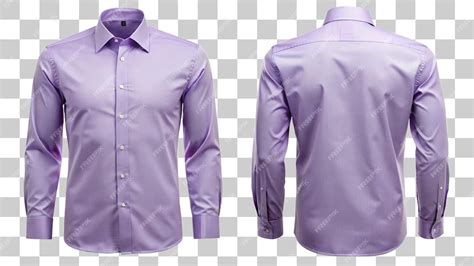Mens Lavender Cotton Dress Shirt Front and Back Views isolated on ...