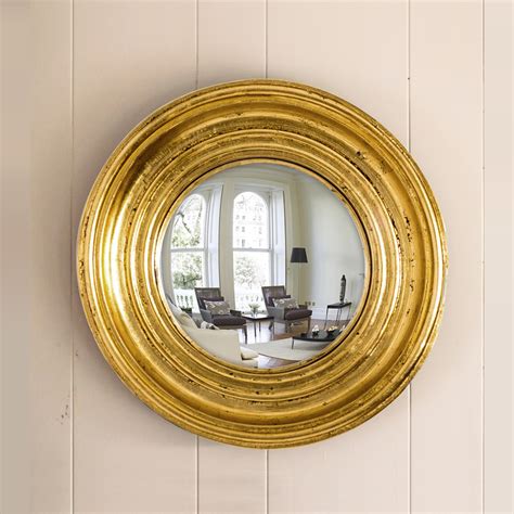 Small Round Gold Convex Mirror 40cm x 40cm - Mirrors | Exclusive Mirrors