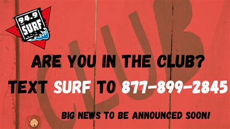 Text Club - 94.9 The Surf - North Myrtle Beach