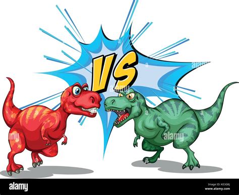 Two dinosaurs fighting each other illustration Stock Vector Image & Art ...