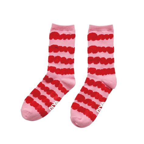 Olya Fluffy Socks Clouds PK (pink×red) オリヤ 靴下 ソックス | せとものや せぺた