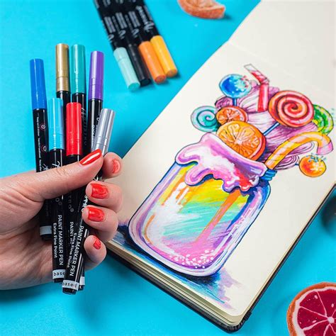 30 Extra Fine water markers + 12 Medium water based markers | Acrylic ...