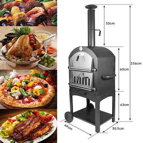 Outdoor Pizza Oven 12", Portable Wood Fire Pizza Maker with Chimney and ...