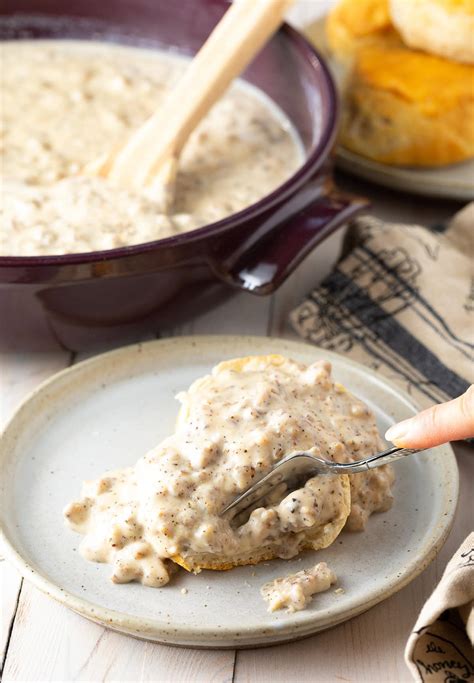 Easy Sausage Gravy and Biscuits - A Spicy Perspective