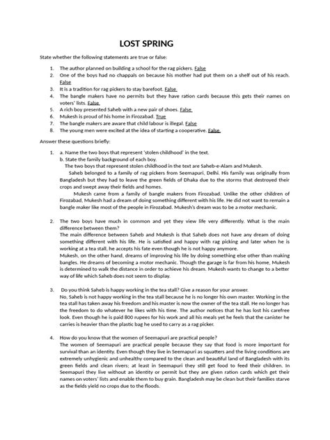 Image result for Lost Spring Line by Line Explanation