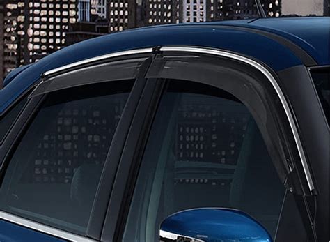 Car Rain Wind Door Visor with Chrome Lining Side Window Deflector Cum ...