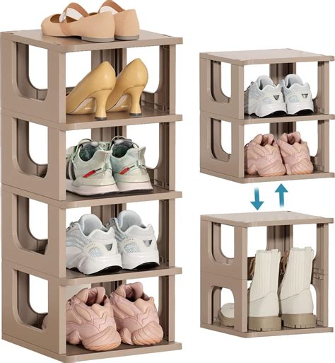 HAIXIN Shoe Rack, 5-Tier Shoe Storage, Tall Shoe Rack for Narrow Space ...