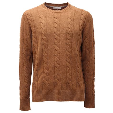 9622AF maglione uomo THE PULL light brown wool sweater man