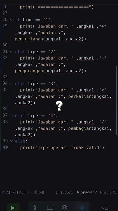 Kode Program Kalkulator Python 的图像结果