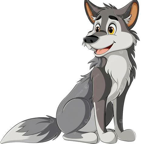 Wolf Sitting Down Cartoon