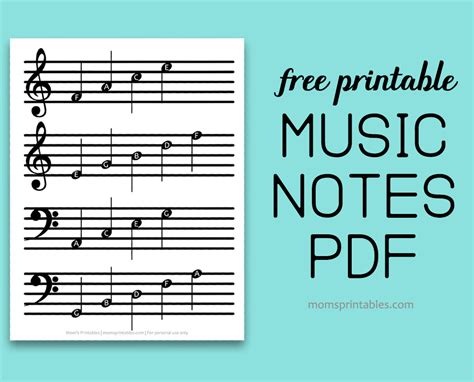 Image result for Printable Musical Notes