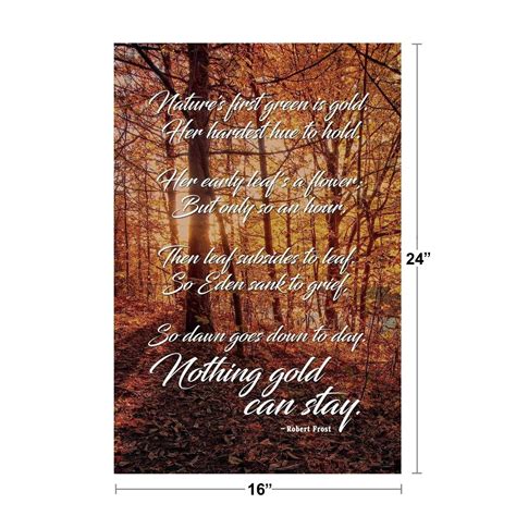 Nothing Gold Can Stay Robert Frost Poem Poetry Art Print Poster 16x24 ...