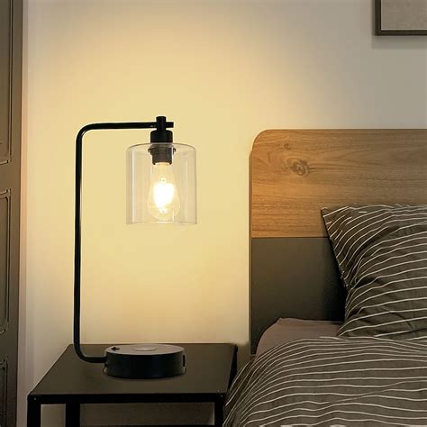 Cedar Hill Clear LED On/Off Switch Table Lamp with Glass Shade 408502 ...