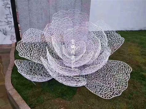 不锈钢镂空花朵雕塑摆件铁艺花朵户外园林景观装饰金属创意花摆设-阿里巴巴
