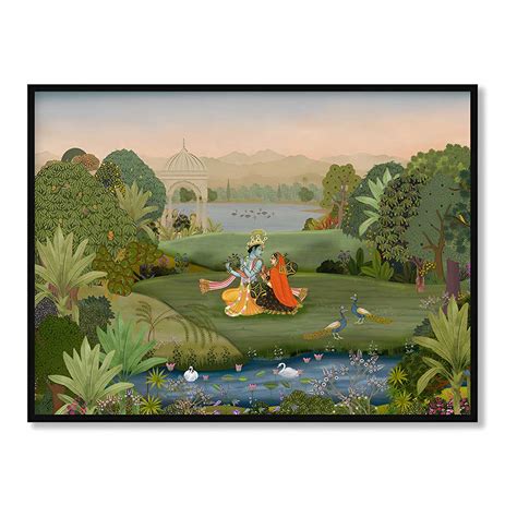 Vrindavan Traditional Artwork Canvas Print for Wall – Studio Artemist