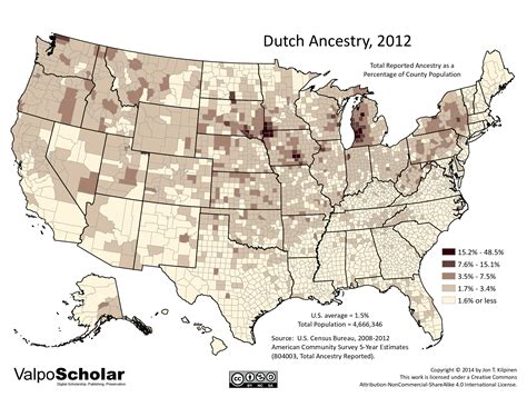 Dutch ancestry in the U.S (2012) : r/MapPorn