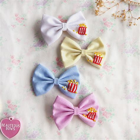 Popcorn Standard Hair Bow – Beauteous Bows