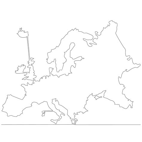 Continuous line drawing of map Europe vector line art illustration 13997012 Vector Art at Vecteezy